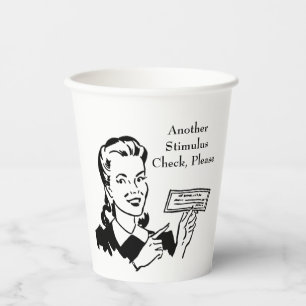 Vintage Government Stimulus Check Paper Cups