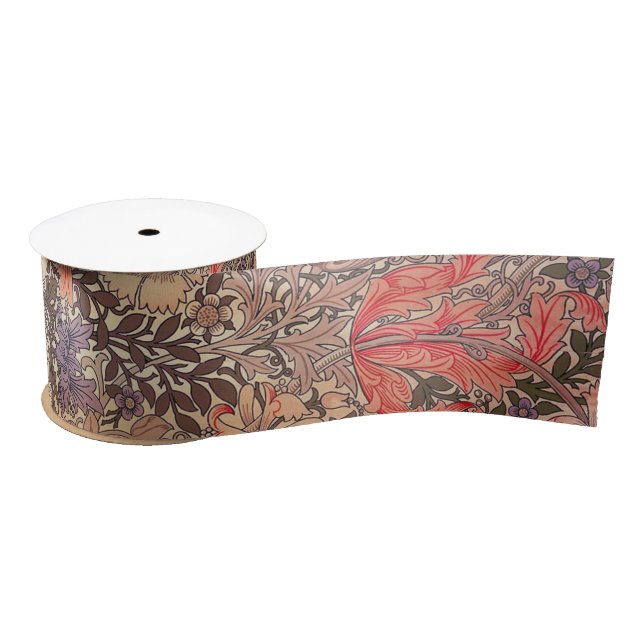 Vintage Graceful Floral Print Satin Ribbon (Spool)