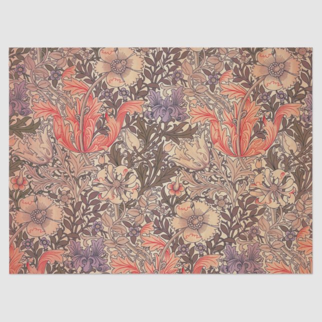 Vintage Graceful Floral Print Tissue Paper (Front)