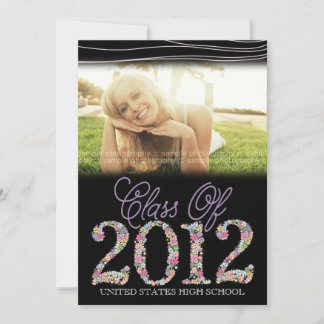 Vintage Graduate Class of 2012 Black & Pink Invite