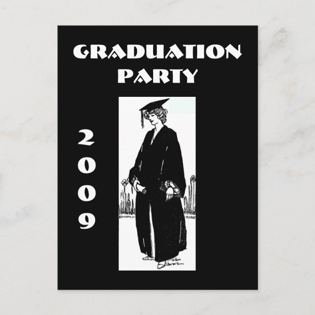 Vintage Graduate Invitation Postcard (Front)