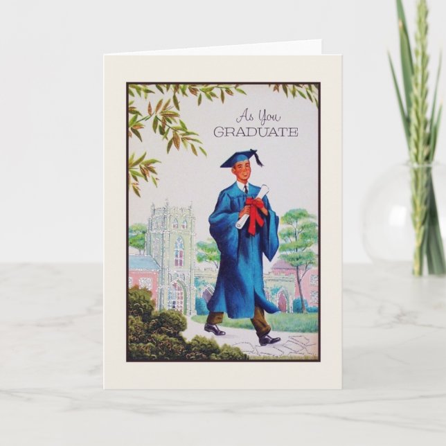 Vintage Graduation Greeting Card (Front)