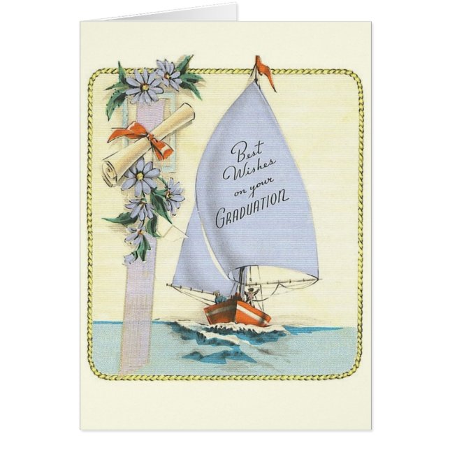 Vintage Graduation Greeting Card (Front)