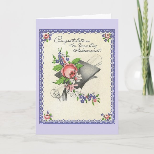 Vintage Graduation Greeting Card (Front)