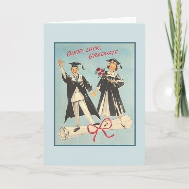 Vintage Graduation Greeting Card (Front)
