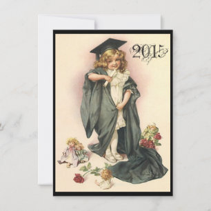 Vintage Graduation Party Invitations Roses Dolls