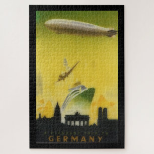 Vintage Graf Zeppelin travel poster Puzzle