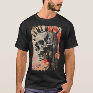 Vintage Graffiti Biker Rocker Skull Punk Horror Sk T-Shirt