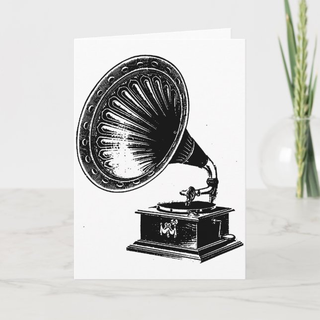 Vintage Gramophone Card (Front)