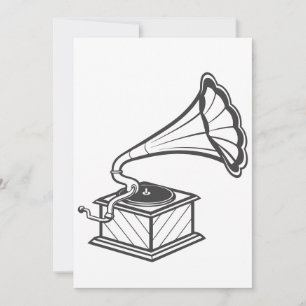 vintage gramophone invitation