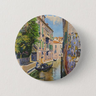 Vintage Grand Canal Gondolas Venice Italy Travel 6 Cm Round Badge