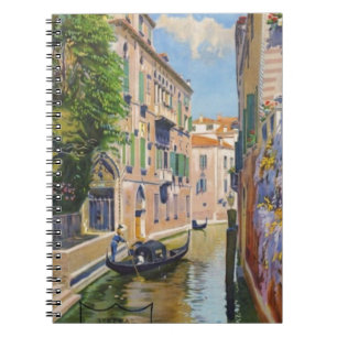 Vintage Grand Canal Gondolas Venice Italy Travel Spiral Notebook