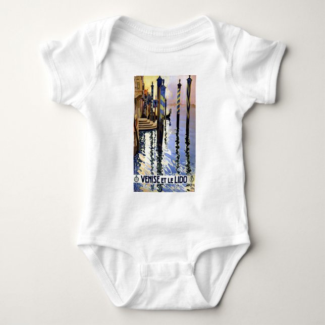 Vintage Grand Canal Venice Italy Travel Baby Bodysuit (Front)