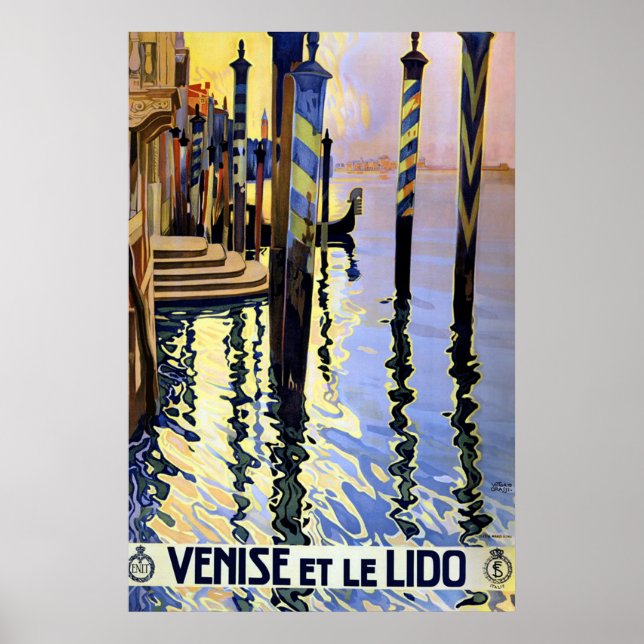 Vintage Grand Canal Venice Italy Travel Poster (Front)