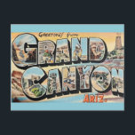 Vintage Grand Canyon Greeting Postcard<br><div class="desc">Colourful retro postcard greeting from the spectacular Grand Canyon repurposed!</div>