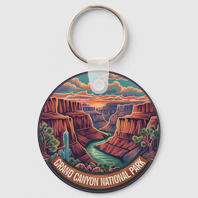 Vintage Grand Canyon National Park Arizona Key Ring (Front)