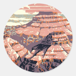 Vintage Grand Canyon National Park WPA Poster Art Classic Round Sticker