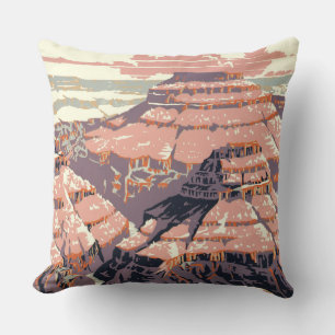 Vintage Grand Canyon National Park WPA Poster Art Cushion