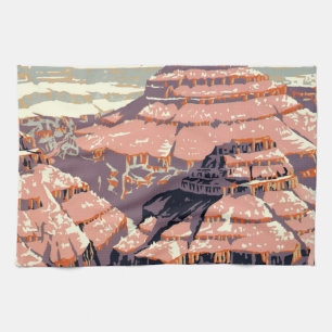 Vintage Grand Canyon National Park WPA Poster Art Tea Towel