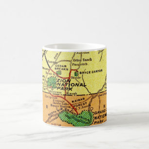 Vintage Grand Canyon - Zion Map Mug