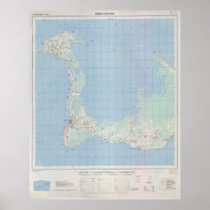 Vintage Grand Cayman Island Map (1965) Poster