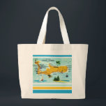 Vintage Grand Cayman Map Large Tote Bag<br><div class="desc">A vintage postcard map of Grand Cayman Island repurposed! The back of the bag can be customised / personalised.</div>