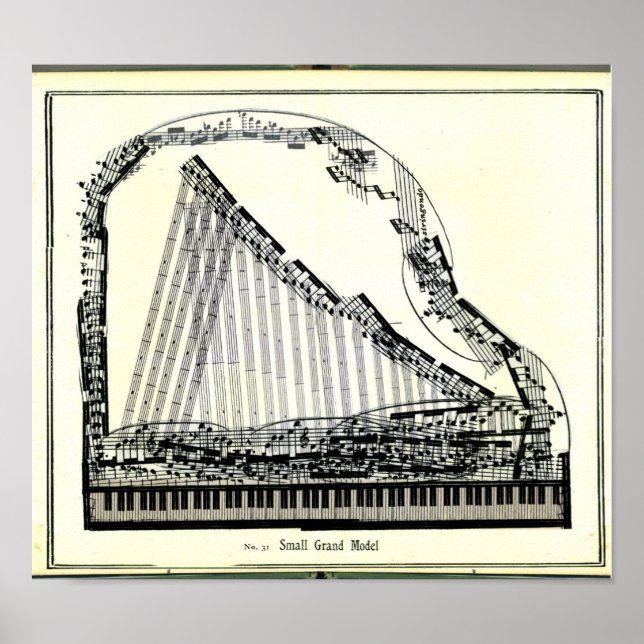 Vintage Grand Piano Poster (Front)