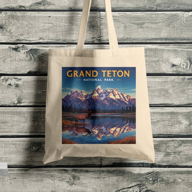 Vintage Grand Teton National Park Tote Bag (Creator Uploaded)