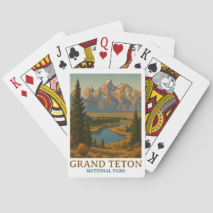 Vintage Grand Teton National Park Travel Playing Cards
