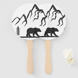 Vintage Grand Teton National Park Wyoming Mountain Hand Fan