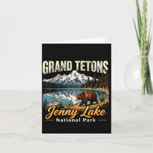 Vintage grand tetons jenny lake national park card