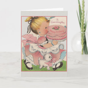 Vintage Granddaughter Birthday Greeting Card