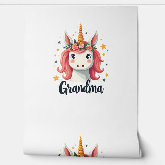 Vintage Grandma Unicorn Floral Crown Cute Magical  Wallpaper