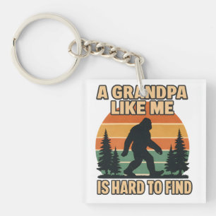 Vintage Grandpa Bigfoot Retro Sasquatch Funny Key Ring