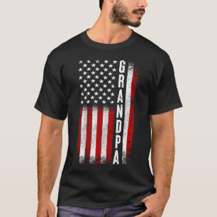 Vintage Grandpa Patriotic American USA Flag Best T-Shirt