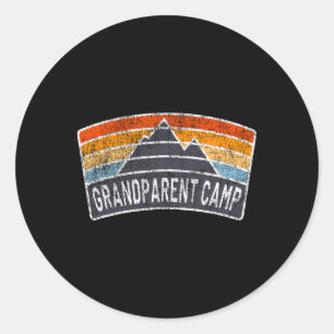 Vintage Grandparent Camp Rainbow Camping Mountain Classic Round Sticker