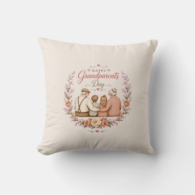 Vintage Grandparents Day Cushion (Front)