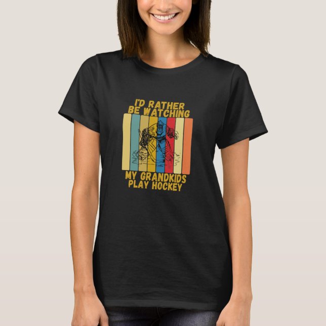 Vintage Grandparents Rather Watch Grandkids Hockey T-Shirt (Front)