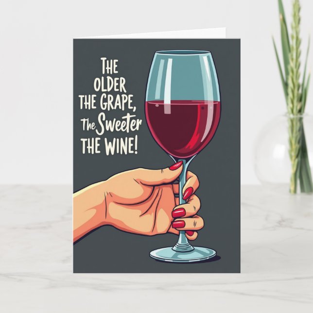 Vintage Grape Birthday Card (Front)