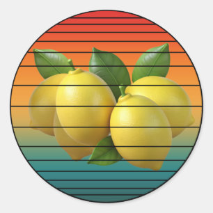 Vintage grape fruits food heathy vegan classic round sticker