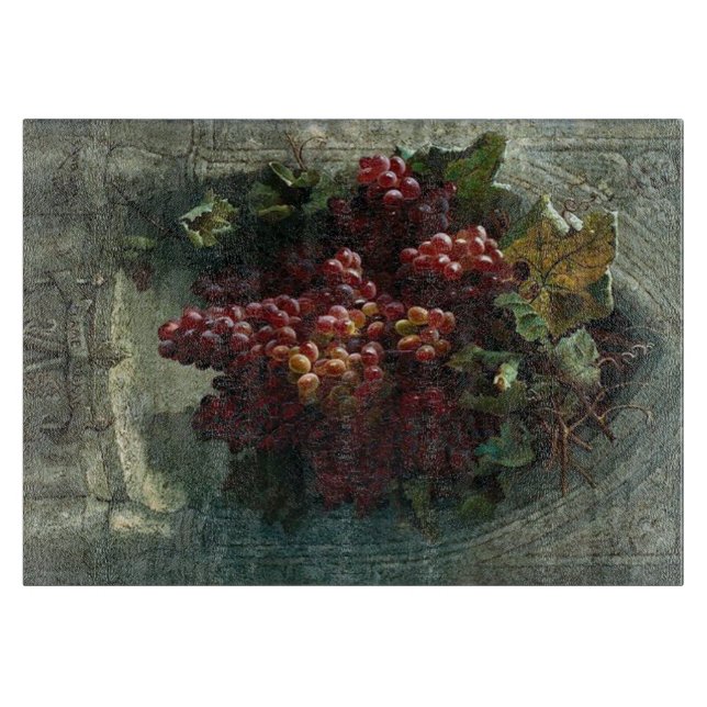 Vintage Grape Image Cutting Board (Front)