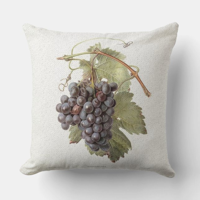 Vintage Grape Image Pillow (Front)