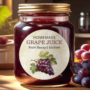 Vintage grape juice homemade canning label