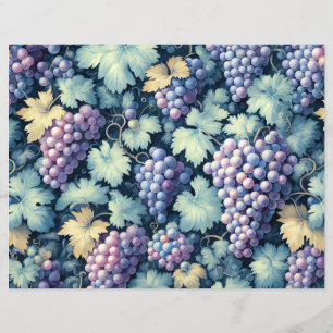 Vintage Grape Pattern Scrapbook Paper