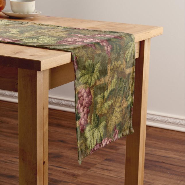 Vintage Grape Trellis Pattern Short Table Runner (In Situ)
