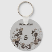 Vintage Grape Vine Sketch Botanical Frame Monogram