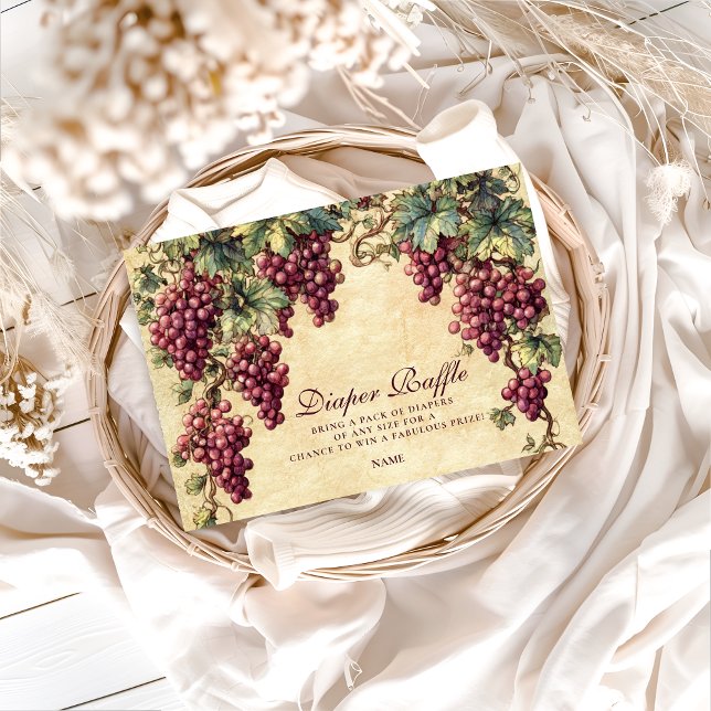 Vintage Grape Vineyard Diapper Raffle  Enclosure Card (Creator Uploaded)