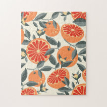 Vintage Grapefruit Citrus Pattern