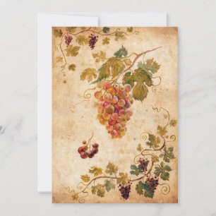 Vintage Grapes and Vineyard – Rustic Wine Invitation