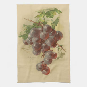 Vintage grapes tea towel